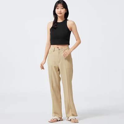 GU（ジーユー）のユニセックス・センタープレスストレートパンツ（丈標準69.0～73.0cm・セットアップ可能）