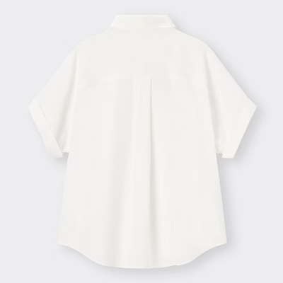 GU（ジーユー）のレディース2024年春夏新作・ドレープシャツ（半袖）